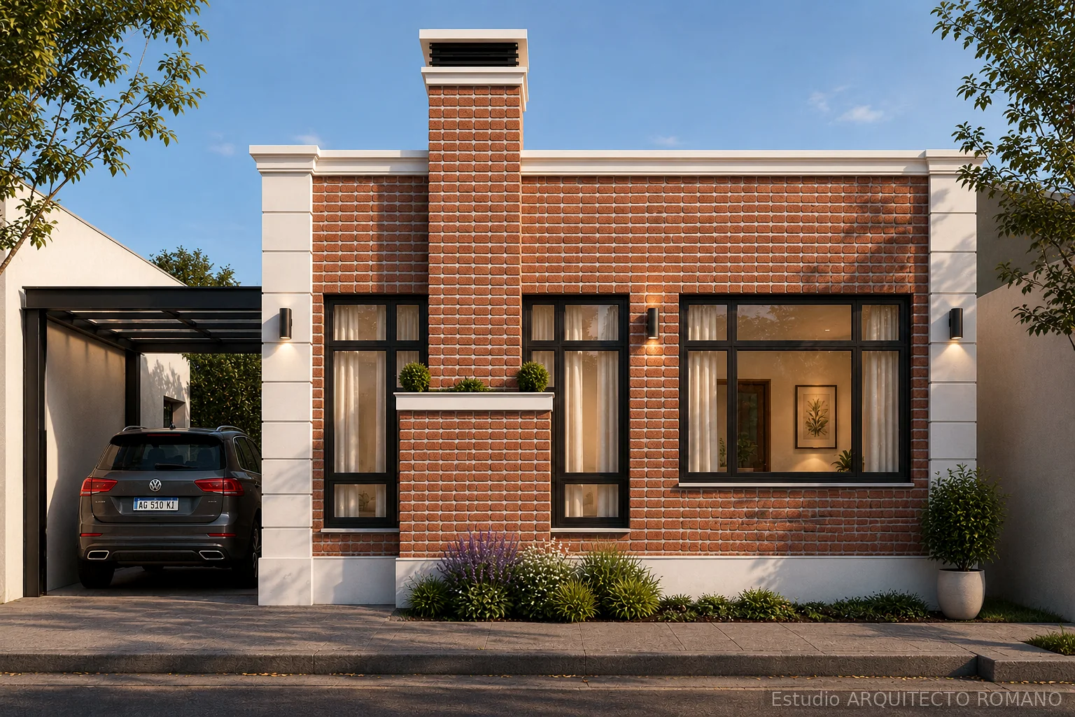 Vivienda contemporánea de ladrillos