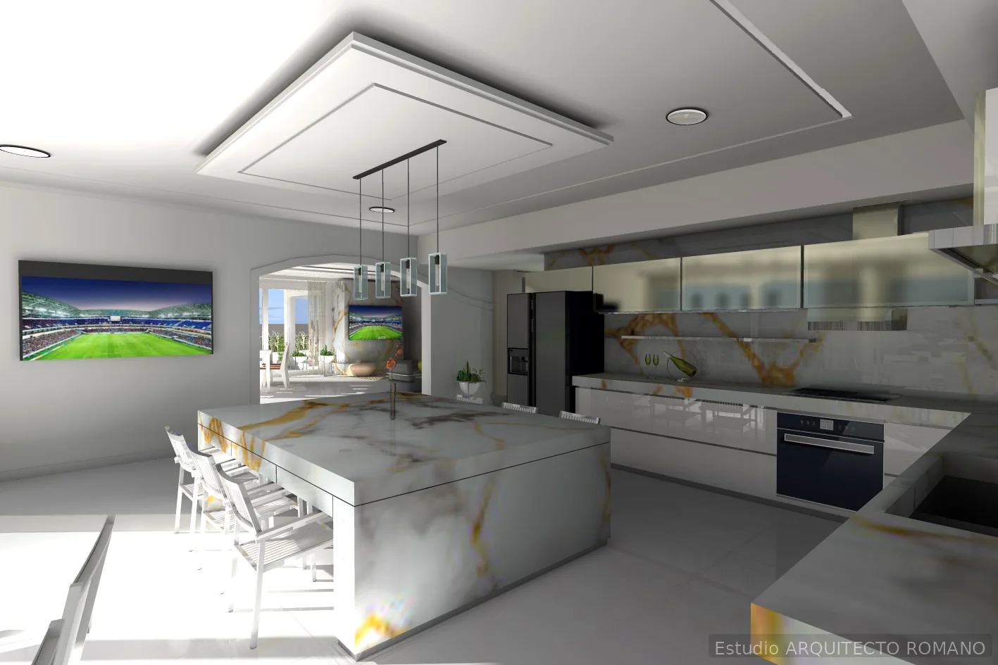 Visualización 3D de cocina