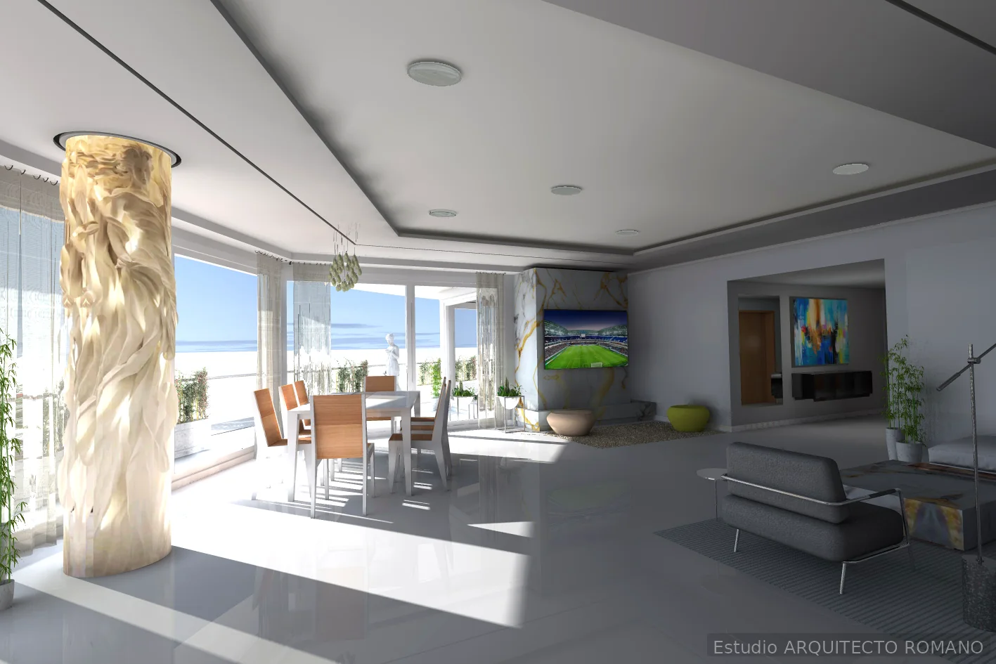Visualización 3D de living