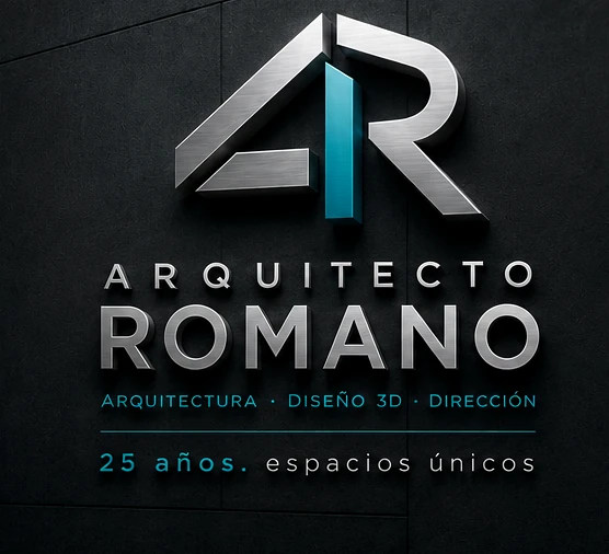 Isologotipo tridimensional ARQUITECTO ROMANO
